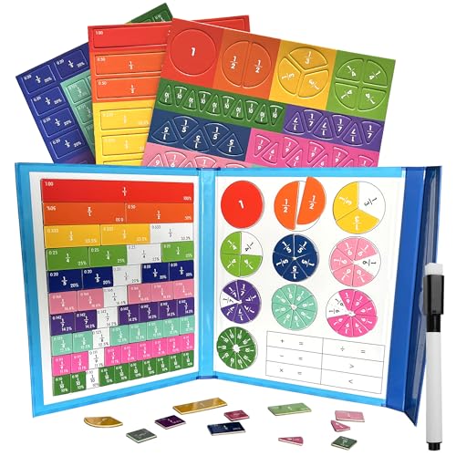 Magnetische Bruchkacheln Regenbogenfarbe Magnetisches Bruchteil-Puzzle Montessori Lernspielzeugset für Vorschule Grundschule Pfarrei Lehrmittel Arithmetik Lernen Pädagogisches Spielzeug von KEAGAN