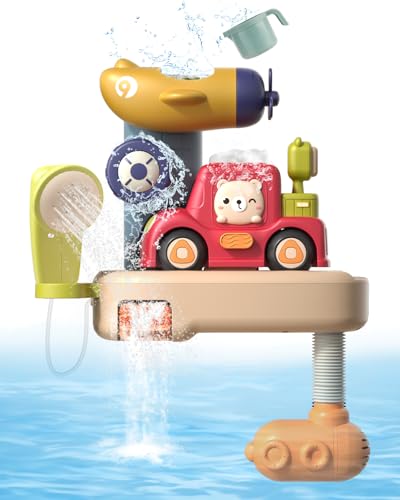 Badewannenspielzeug mit Dusche Seifenblasenmaschine, Montessori Spielzeug ab 3 Jahre, Kinderspielzeug Badespielzeug Baby Badewannen Spielzeug, Wasserspielzeug Kinder Badewanne, Geschenk 3 4 5 6 Jahre von KEARLGMBH