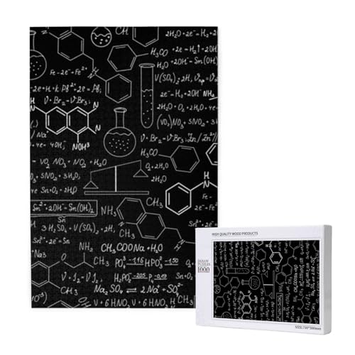 Abstrakte Wissenschaft Chemie klassischer Druck, Puzzle 1000 Teile, Holzpuzzle, Spielzeug, Familienspiel, Wanddekoration für Erwachsene und Teenager von KEDDJI