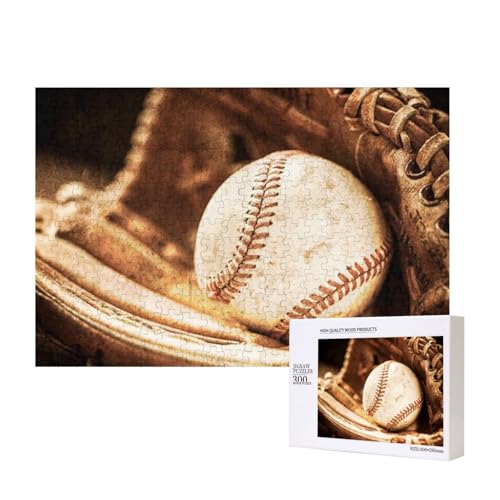 Baseballball-Set, Puzzle 300 Teile Holzpuzzle Spielzeug Familienspiel Wanddekoration für Erwachsene Teenager von KEDDJI