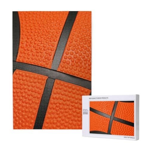 Basketball, Schwarze Linie, Puzzle 1000 Teile, Holzpuzzle, Spielzeug, Familienspiel, Wanddekoration für Erwachsene und Teenager von KEDDJI