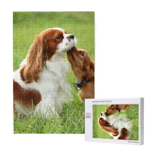 Cavalier King Charles Spaniel, Puzzle 1000 Teile, Holzpuzzle, Spielzeug, Familienspiel, Wanddekoration für Erwachsene und Teenager von KEDDJI