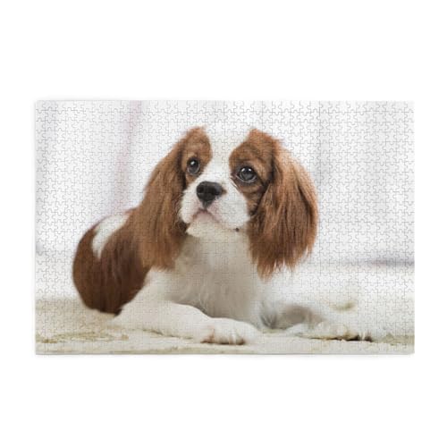 Cavalier King Charles Spaniel Brauner Spaniel, Puzzle 1000 Teile, Holzpuzzle, Spielzeug, Familienspiel, Wanddekoration für Erwachsene und Jugendliche von KEDDJI