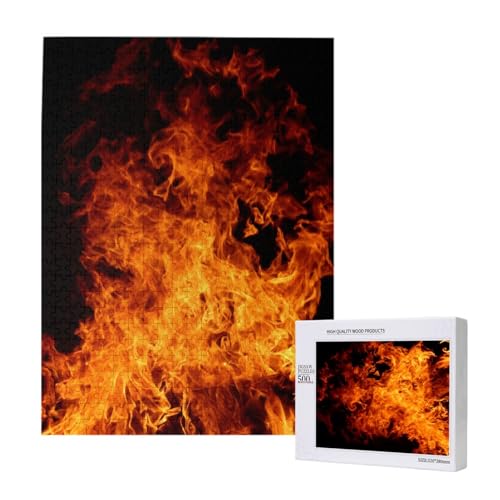 Designmuster für Feuer und Brand, 500 Teile Puzzle Holzpuzzle Spielzeug Familienspiel Wanddekoration für Erwachsene Teenager von KEDDJI