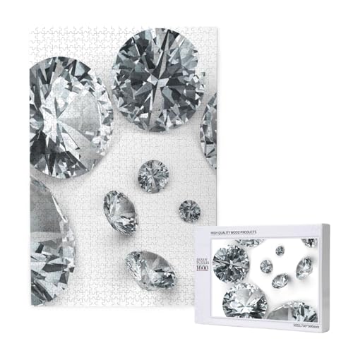 Edelsteine Diamant Schmuck Juwelen Luxus Gedruckt, Puzzle 1000 Teile, Holzpuzzle, Spielzeug, Familienspiel, Wanddekoration für Erwachsene und Teenager von KEDDJI