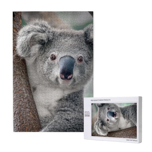 Entspannter Koala, Puzzle 1000 Teile, Holzpuzzle, Spielzeug, Familienspiel, Wanddekoration für Erwachsene und Teenager von KEDDJI