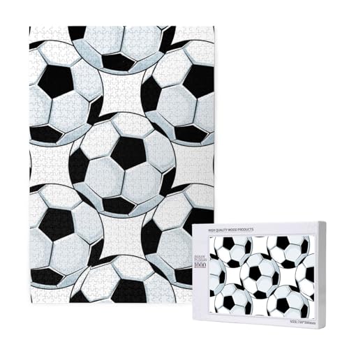 Fußball Fußbälle Sport, Puzzle 1000 Teile, Holzpuzzle, Spielzeug, Familienspiel, Wanddekoration für Erwachsene und Teenager von KEDDJI