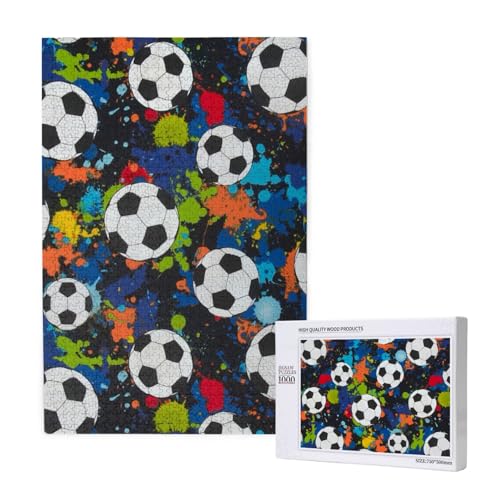 Fußball Sport Ball Athletisch, Puzzle 1000 Teile, Holzpuzzle, Spielzeug, Familienspiel, Wanddekoration für Erwachsene und Teenager von KEDDJI