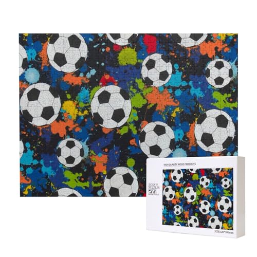 Fußball Sport Ball Athletisch, Puzzle 500 Teile, Holzpuzzle, Spielzeug, Familienspiel, Wanddekoration für Erwachsene und Teenager von KEDDJI