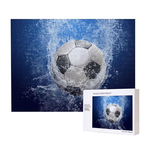 Fußball mit Wasserdruck, Puzzle 500 Teile, Holzpuzzle, Spielzeug, Familienspiel, Wanddekoration für Erwachsene und Teenager von KEDDJI