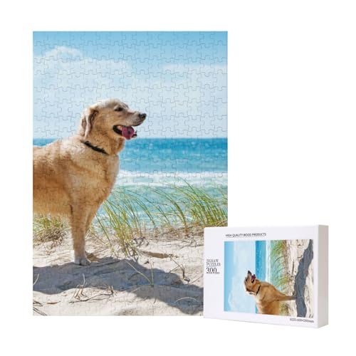 Golden Retriever, Puzzle 300 Teile Holzpuzzle Spielzeug Familienspiel Wanddekoration für Erwachsene Teenager von KEDDJI