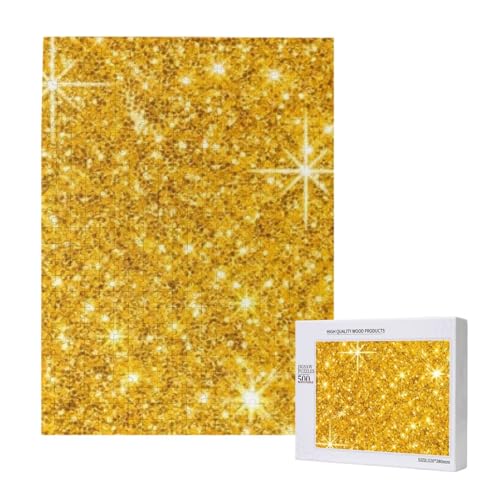 Goldglitter, 500 Teile Puzzle Holzpuzzle Spielzeug Familienspiel Wanddekoration für Erwachsene Teenager von KEDDJI