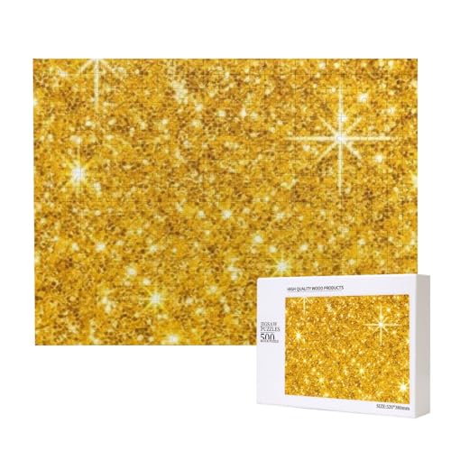 Goldglitter, Puzzle 500 Teile, Holzpuzzle, Spielzeug, Familienspiel, Wanddekoration für Erwachsene und Teenager von KEDDJI