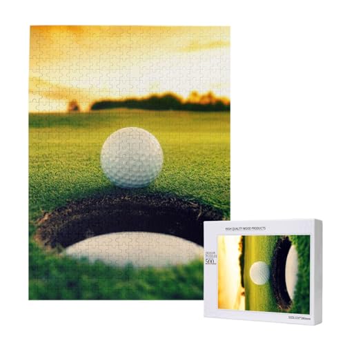 Golfballloch, 500 Teile Puzzle Holzpuzzle Spielzeug Familienspiel Wanddekoration für Erwachsene Teenager von KEDDJI