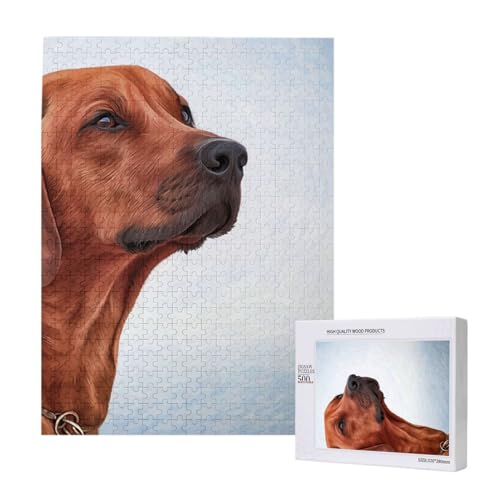 Hund Rhodesian Ridgeback, 500 Teile Puzzle Holzpuzzle Spielzeug Familienspiel Wanddekoration für Erwachsene Teenager von KEDDJI