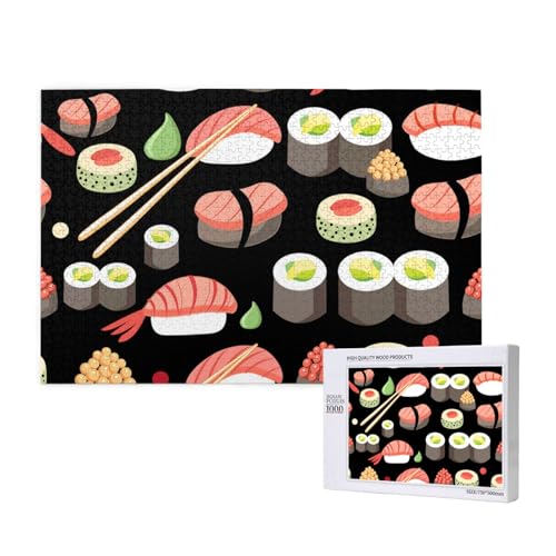 Japanische Sushi-Küche, Puzzle 1000 Teile, Holzpuzzle, Spielzeug, Familienspiel, Wanddekoration für Erwachsene und Teenager von KEDDJI