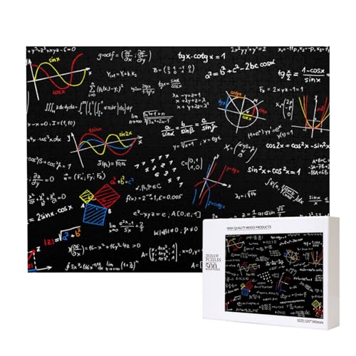 Mathematische Gleichung Mathematische Formeln, Puzzle 500 Teile, Holzpuzzle, Spielzeug, Familienspiel, Wanddekoration für Erwachsene und Teenager von KEDDJI