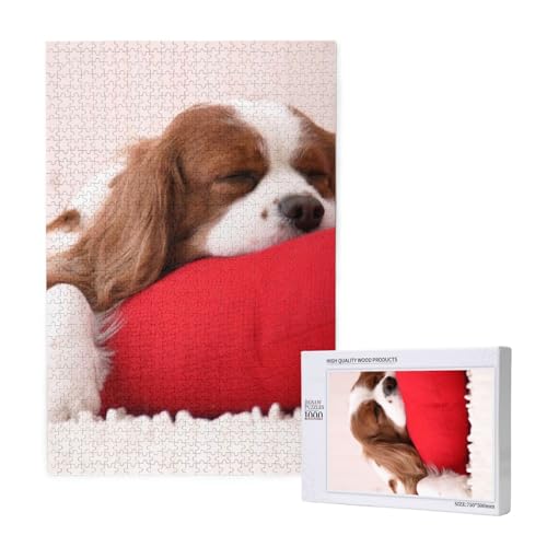 Muster für Cavalier King Charles Spaniel, Puzzle 1000 Teile, Holzpuzzle, Spielzeug, Familienspiel, Wanddekoration für Erwachsene und Teenager von KEDDJI