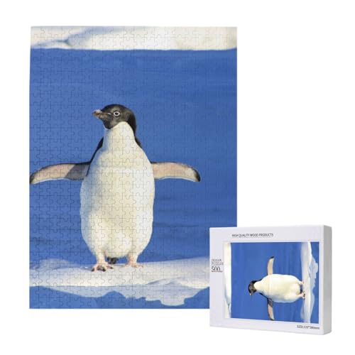 Pinguin, 500 Teile Puzzle Holzpuzzle Spielzeug Familienspiel Wanddekoration für Erwachsene Teenager von KEDDJI