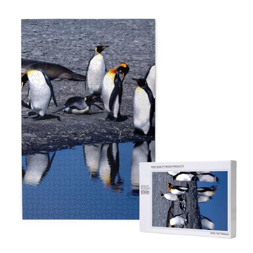 Pinguin, Puzzle 1000 Teile, Holzpuzzle, Spielzeug, Familienspiel, Wanddekoration für Erwachsene und Teenager von KEDDJI