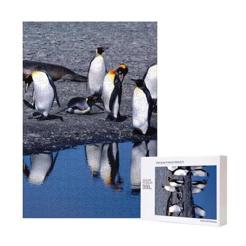 Pinguin, Puzzle 300 Teile Holzpuzzle Spielzeug Familienspiel Wanddekoration für Erwachsene Teenager von KEDDJI