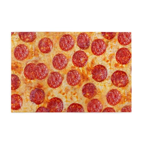 Pizza Peperoni 3D-Modell, Puzzle 1000 Teile, Holzpuzzle, Spielzeug, Familienspiel, Wanddekoration für Erwachsene und Jugendliche von KEDDJI