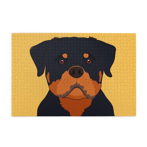 Rottweiler Hund, Puzzle 1000 Teile, Holzpuzzle, Spielzeug, Familienspiel, Wanddekoration für Erwachsene und Jugendliche von KEDDJI