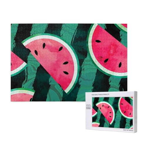 Sommer Wassermelone Cool, Puzzle 1000 Teile, Holzpuzzle, Spielzeug, Familienspiel, Wanddekoration für Erwachsene und Teenager von KEDDJI