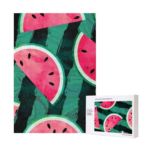 Sommer Wassermelone Cool, Puzzle 300 Teile Holzpuzzle Spielzeug Familienspiel Wanddekoration für Erwachsene Teenager von KEDDJI