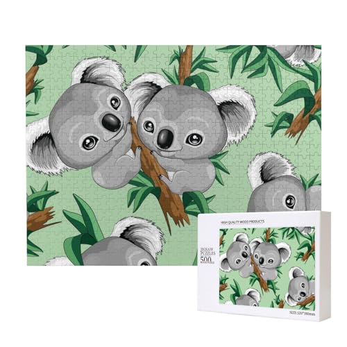 Süßer Koala, Puzzle 500 Teile, Holzpuzzle, Spielzeug, Familienspiel, Wanddekoration für Erwachsene und Teenager von KEDDJI