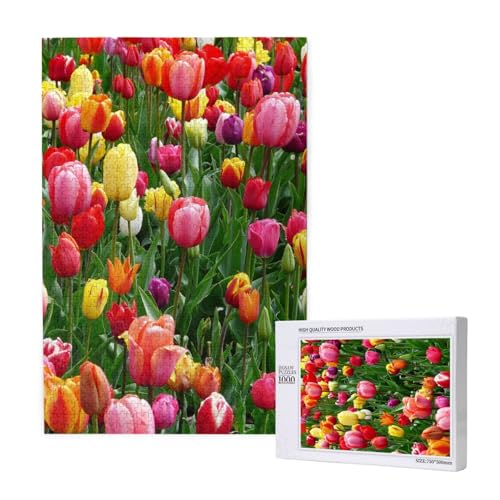 Tulpen, Puzzle 1000 Teile, Holzpuzzle, Spielzeug, Familienspiel, Wanddekoration für Erwachsene und Teenager von KEDDJI