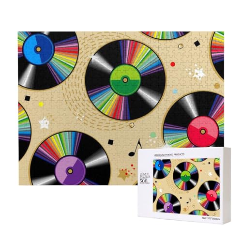 Vinyl-Schallplatten, Puzzle 500 Teile, Holzpuzzle, Spielzeug, Familienspiel, Wanddekoration für Erwachsene und Teenager von KEDDJI