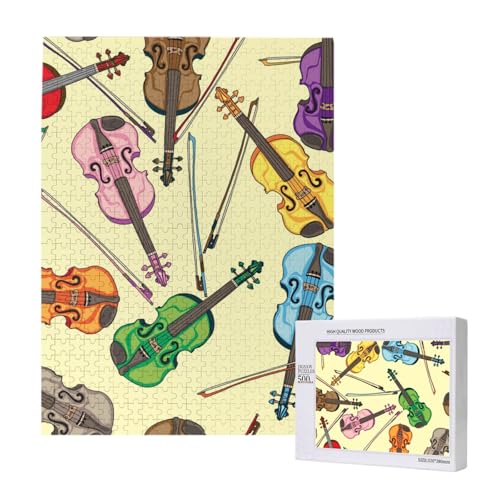 Violine Musik Note, 500 Teile Puzzle Holzpuzzle Spielzeug Familienspiel Wanddekoration für Erwachsene Teenager von KEDDJI