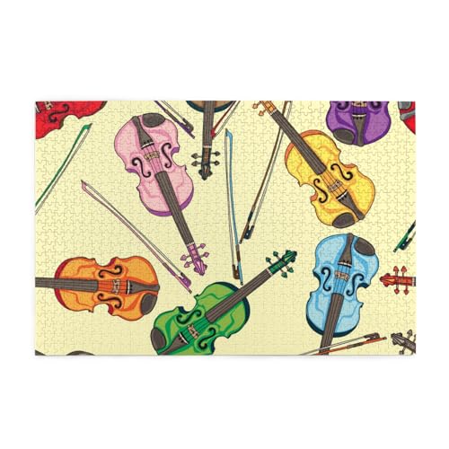 Violine Musik Note, Puzzle 1000 Teile, Holzpuzzle, Spielzeug, Familienspiel, Wanddekoration für Erwachsene und Jugendliche von KEDDJI