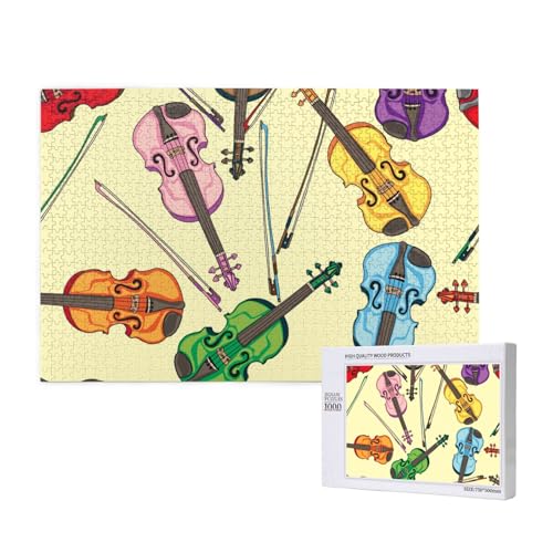 Violine Musik Note, Puzzle 1000 Teile, Holzpuzzle, Spielzeug, Familienspiel, Wanddekoration für Erwachsene und Teenager von KEDDJI