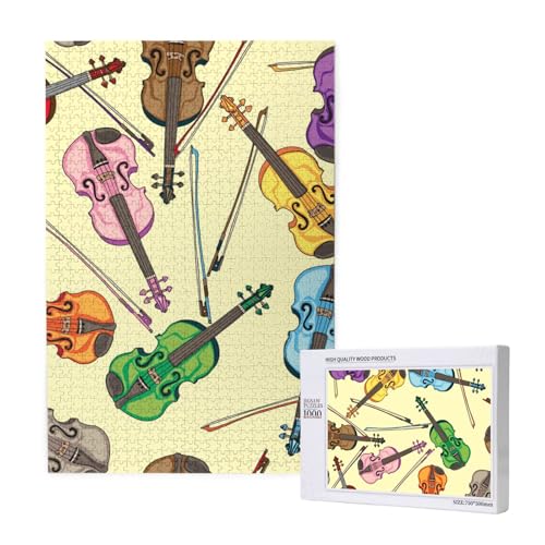 Violine Musik Note, Puzzle 1000 Teile, Holzpuzzle, Spielzeug, Familienspiel, Wanddekoration für Erwachsene und Teenager von KEDDJI