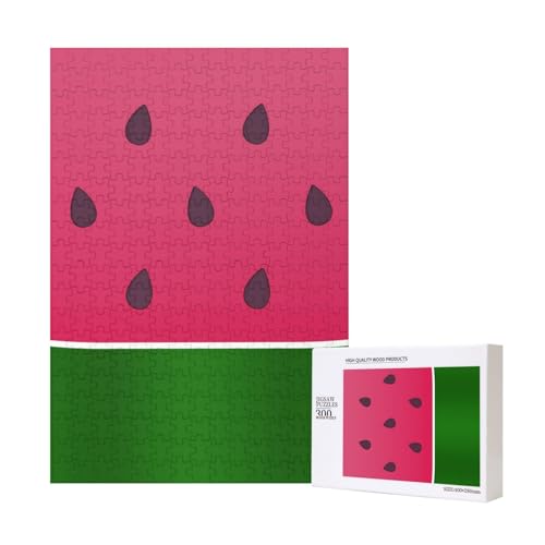 Wassermelone Frucht Sommer, Puzzle 300 Teile Holzpuzzle Spielzeug Familienspiel Wanddekoration für Erwachsene Teenager von KEDDJI