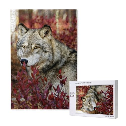 Wolf, Puzzle 1000 Teile, Holzpuzzle, Spielzeug, Familienspiel, Wanddekoration für Erwachsene und Teenager von KEDDJI