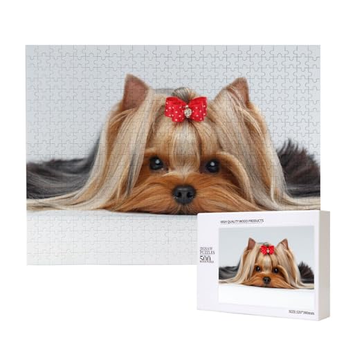 Yorkshire Terrier, Puzzle 500 Teile, Holzpuzzle, Spielzeug, Familienspiel, Wanddekoration für Erwachsene und Teenager von KEDDJI