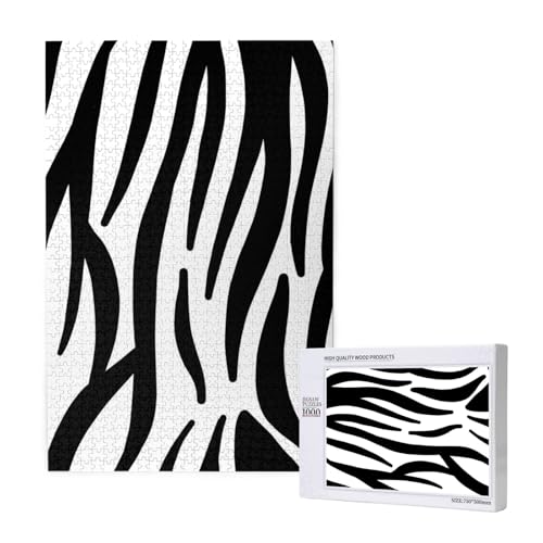 Zebra-Druck, Puzzle 1000 Teile, Holzpuzzle, Spielzeug, Familienspiel, Wanddekoration für Erwachsene und Teenager von KEDDJI