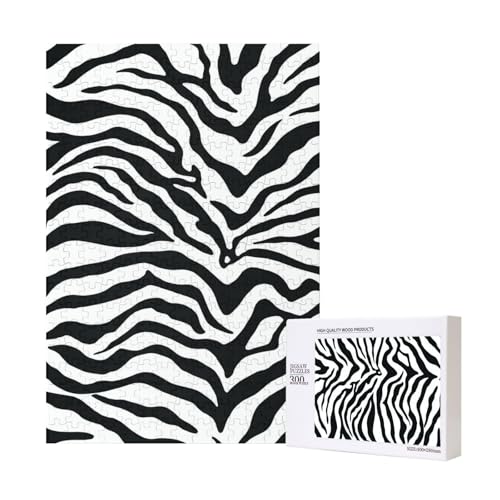 Zebras Druck, Puzzle 300 Teile Holzpuzzle Spielzeug Familienspiel Wanddekoration für Erwachsene Teenager von KEDDJI