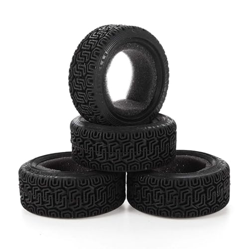 KEEDA 1/10 RC Car 68mm Rally Tires Rubber Tyres for 1:10 RC On Road Car Tamiya HSP HPI Kyosho 1/16 RC Rally Car (Black) von KEEDA