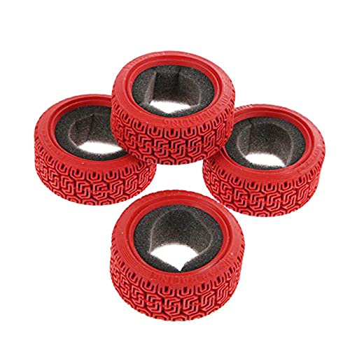 KEEDA 1/10 RC Car 68mm Rally Tires Rubber Tyres for 1:10 RC On Road Car Tamiya HSP HPI Kyosho 1/16 RC Rally Car (Red) von KEEDA