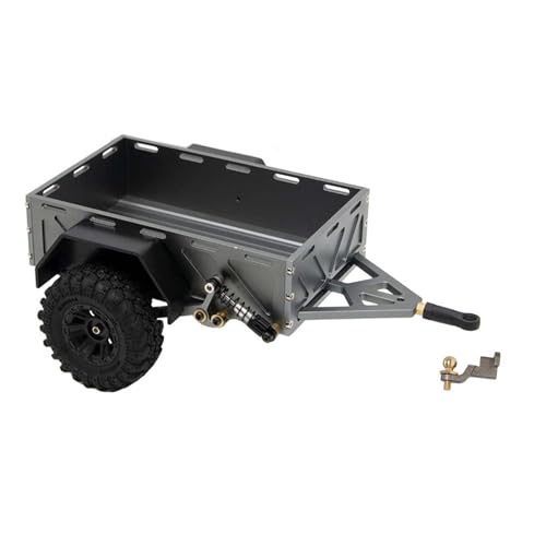 KEEDA 1/18 1/24 RC Crawler Auto Aluminium-Legierung Anhänger Trailer für 1:18 TRX4M 1:24 AXIAL SCX24 RC Crawler Car Upgrade-Zubehör (Titan) von KEEDA