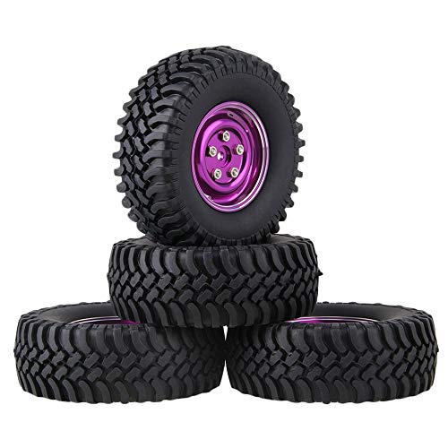 KEEDA 100mm 1,9 Zoll Metall Räder Felge und Gummireifen Reifen für 1:10 RC Rock Crawler Auto Axial SCX10 RC4WD D90 Ferngesteuerte Zubehör, Lila KEEDA 100mm 1,9 Zoll Metall Räder Felge und Gummireifen Reifen für 1:10 RC Rock Crawler Auto Axial SCX10 RC4WD D90 Ferngesteuerte Zubehör, Lila von KEEDA