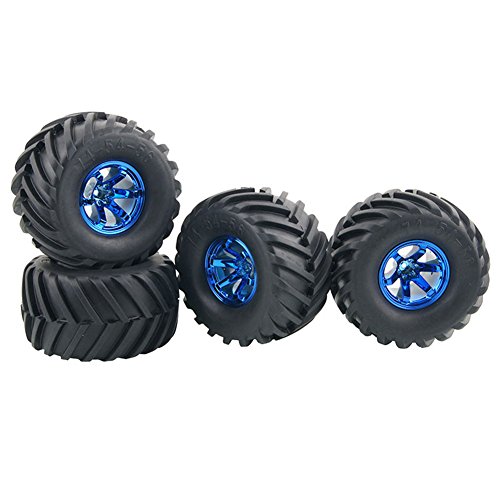 KEEDA 4PCS/Set 1: 10 RC Monster Truck Reifen und Felgen für 1/10 RC Monster Truck HSP HPI HIMOTO Tamiya Kyosho(Blau) von KEEDA