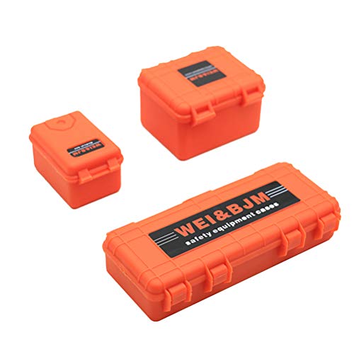 KEEDA Kunststoff Mini Gepäck Koffer Aufbewahrungsbox Werkzeugkasten Simulation Dekoration Zubehör für 1:10 RC Crawler TRX4 Axial SCX10 90046 CC01 D90 (Orange) von KEEDA