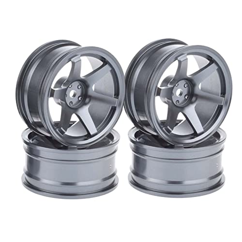 KEEDA RC Car Wheels 52 mm x 26 Aluminium Grau für 1/10 On-Road Drift Crawler Autoteile (4 x 1/10 RC Auto-Rad) Ab 15 Jahren von KEEDA