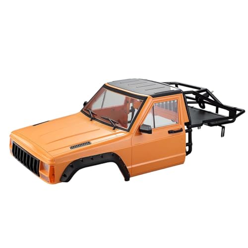 KEEDAD RC Crawler Karosserie Kabine & Rückseitenkäfig RC Body Shell für 1/10 RC Crawler Car TRX4 Axial SCX10 90046 AT4 Redcat GEN 8 Scout II (Orange) von KEEDA