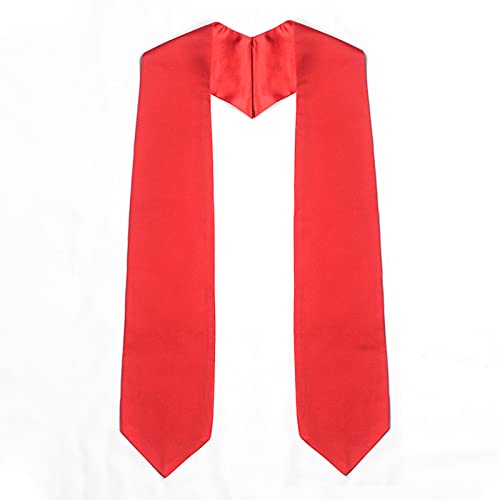 KEELYY Abschluss Stola Rot 61'' Satin Schärpe Graduation Decorations Abschlussfeier Zubehör Priester Chor Stola Erwachsene Unisex von KEELYY